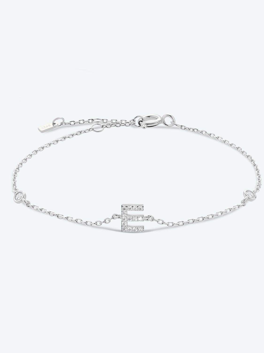 A To F Zircon 925 Sterling Silver Bracelet E-Silver One Size Bracelets - Tophatter Daily Deals