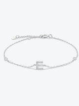 A To F Zircon 925 Sterling Silver Bracelet E-Silver One Size Bracelets - Tophatter Daily Deals