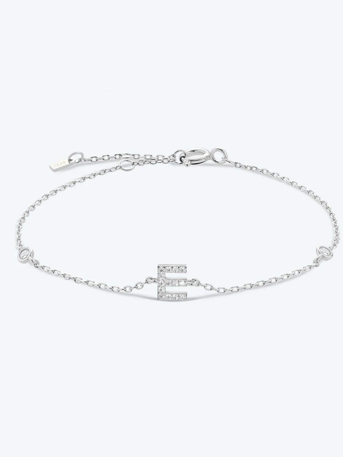 A To F Zircon 925 Sterling Silver Bracelet E-Silver One Size Bracelets - Tophatter Daily Deals
