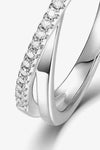 Adored Moissanite Crisscross 925 Sterling Silver Ring Moissanite - Tophatter Daily Deals