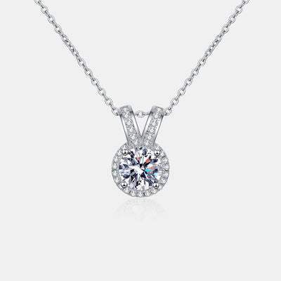 1 Carat Moissanite Rabbit Ears Shape Pendant Necklace Silver One Size Moissanite - Tophatter Daily Deals