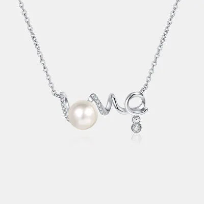 Natural Pearl Moissanite 925 Sterling Silver Necklace Silver One Size Moissanite - Tophatter Daily Deals