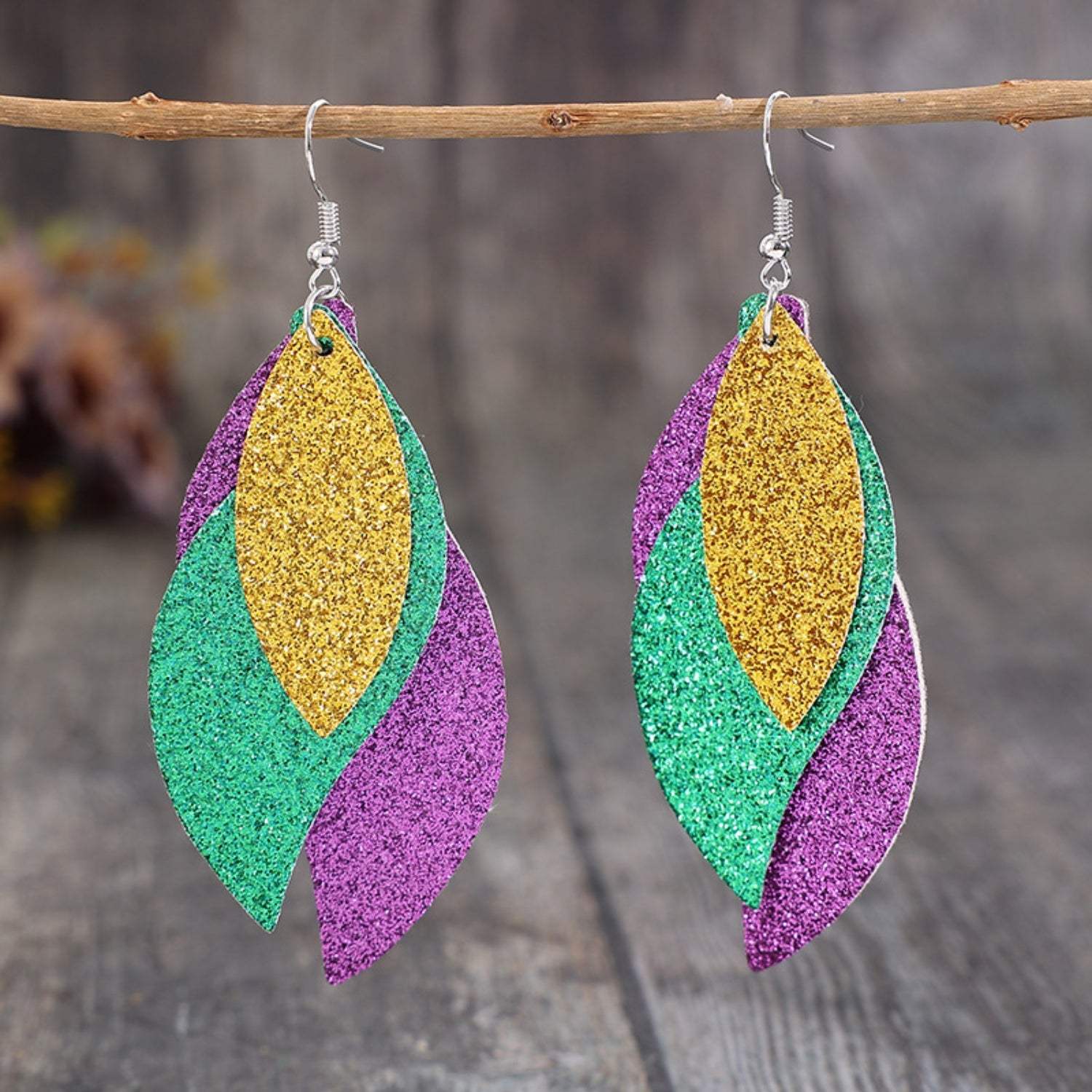 PU Leather Leaf Dangle Earrings Earrings - Tophatter Daily Deals