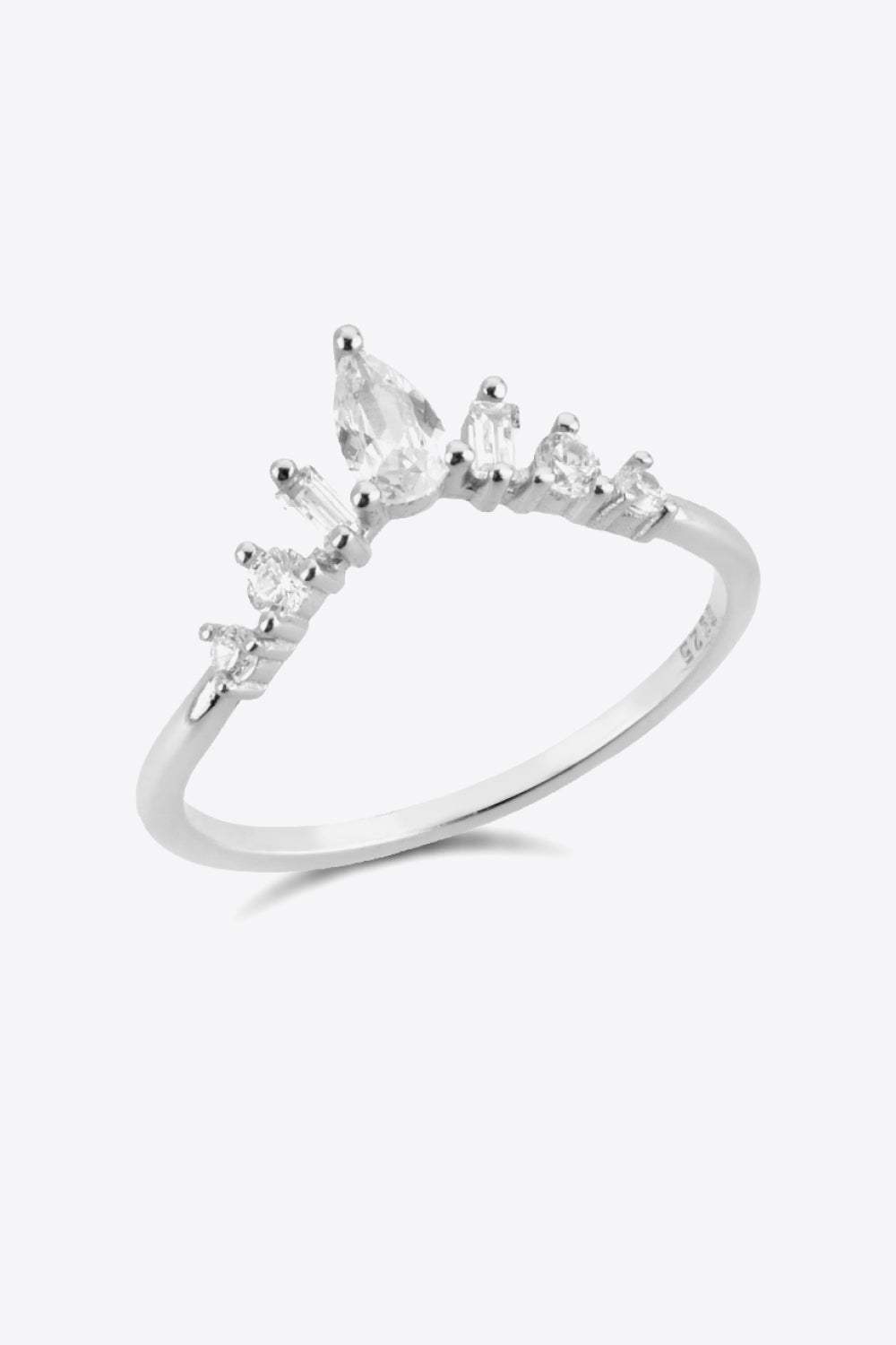 Zircon 925 Sterling Silver Ring Silver Rings - Tophatter Daily Deals