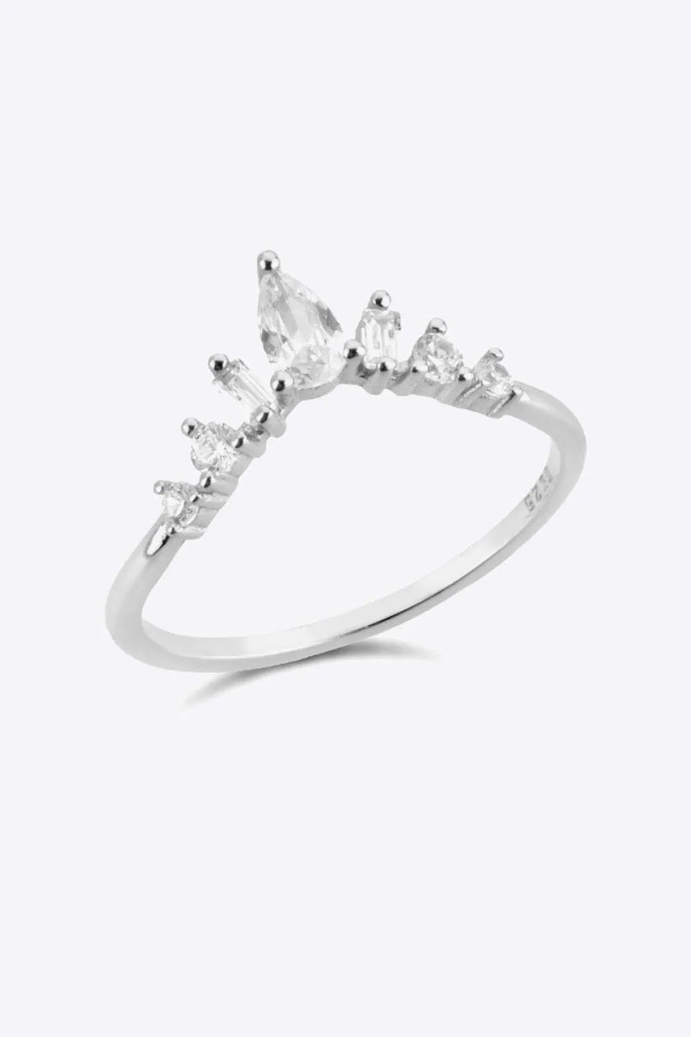 Zircon 925 Sterling Silver Ring Silver Rings - Tophatter Daily Deals