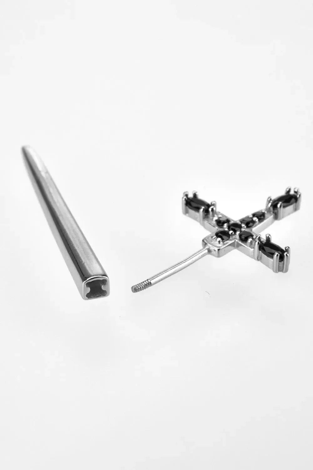 Zircon 925 Sterling Silver Sword Single Ear Jacket Earring Earrings - Tophatter Daily Deals