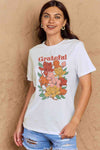 Simply Love Full Size GRATEFUL Flower Graphic Cotton T-Shirt Women's T-Shirts - Tophatter Daily Deals