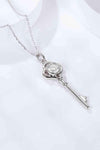 925 Sterling Silver 1 Carat Moissanite Key Pendant Necklace Moissanite - Tophatter Daily Deals