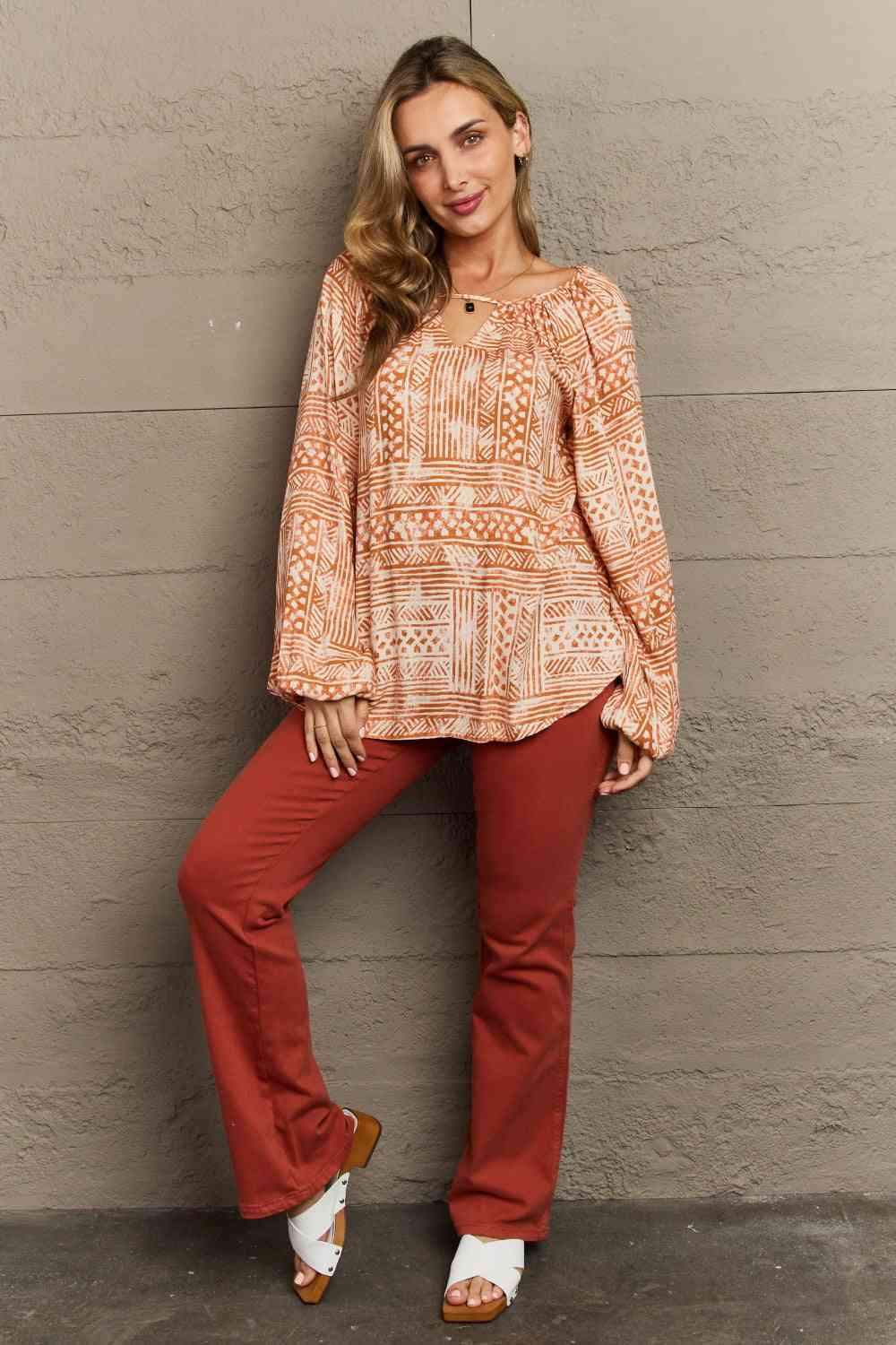 HEYSON Just For You Full Size Aztec Tunic Top Blouses - Tophatter Daily Deals