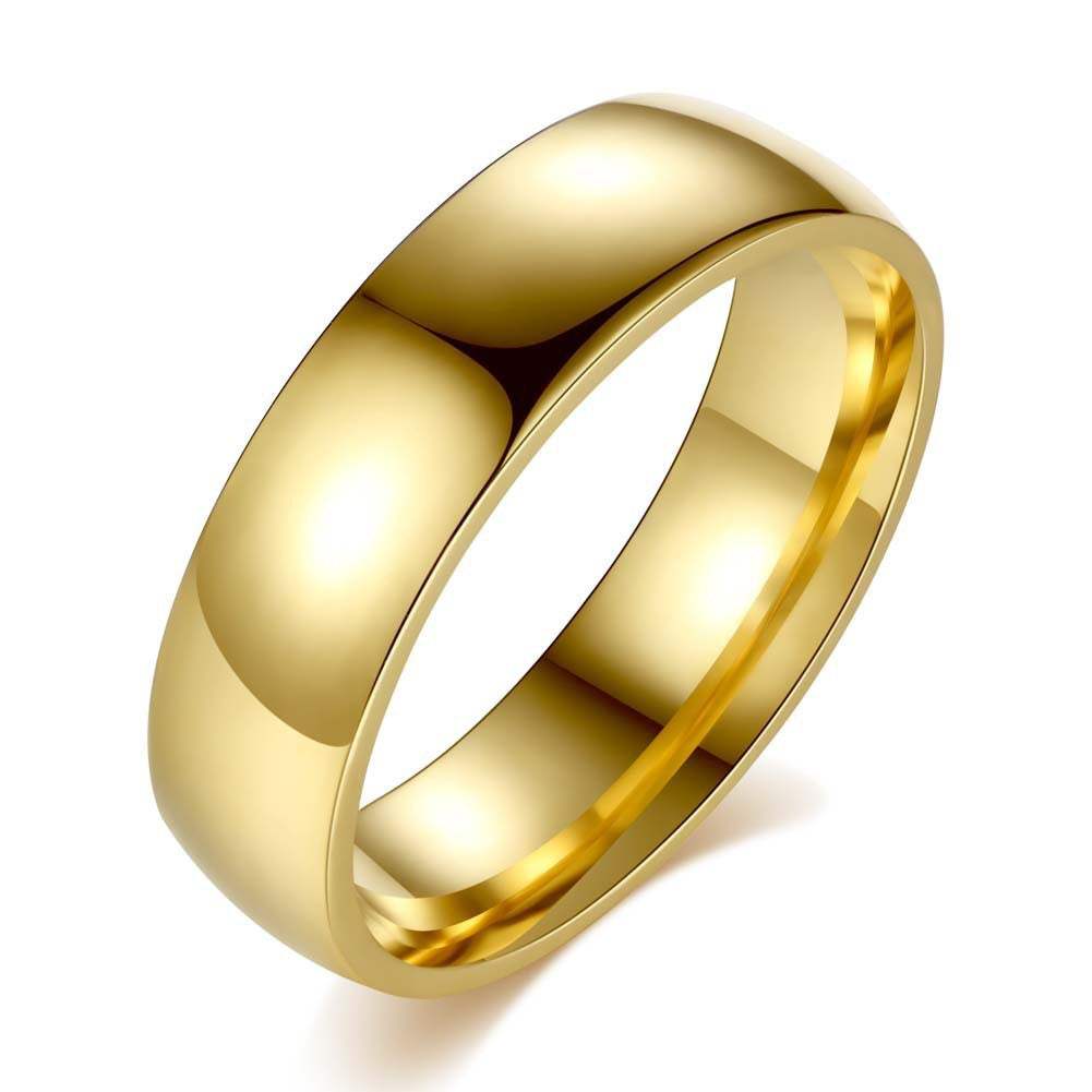 Titanium Steel Plain Ring Gold 9 Rings - Tophatter Daily Deals