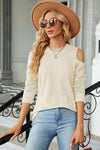 Round Neck Cold Shoulder T-Shirt Women's T-Shirts - Tophatter Daily Deals