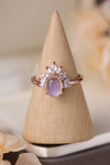 High Quality Natural Moonstone 18K Rose Gold-Plated 925 Sterling Silver Ring Rose Gold Moonstone - Tophatter Daily Deals