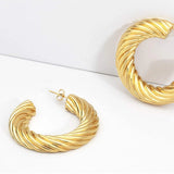 Gold-Plated C-Hoop Earrings Earrings - Tophatter Daily Deals