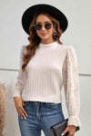 Mock Neck Flounce Sleeve Blouse White Blouses - Tophatter Daily Deals