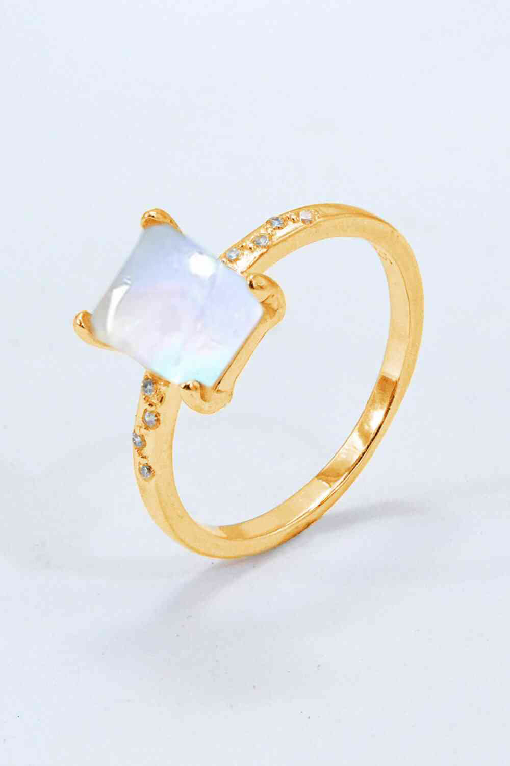 Square Moonstone Ring - Tophatter Deals