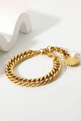 18K Gold-Plated Curb Chain Bracelet Bracelets - Tophatter Daily Deals