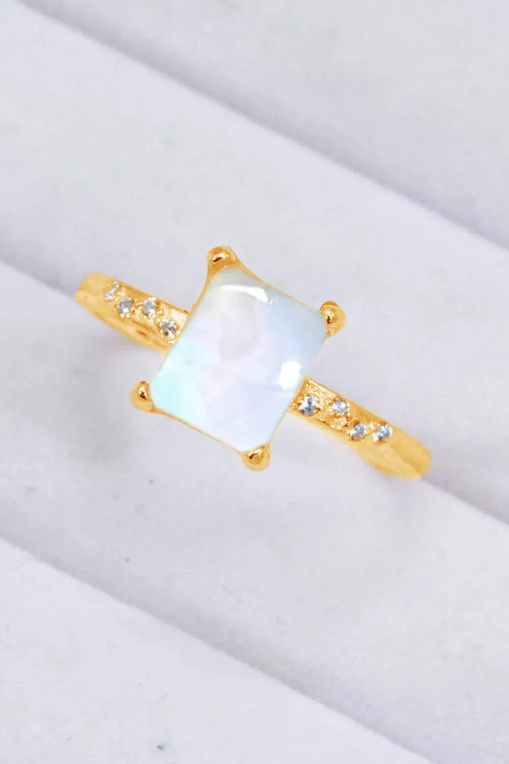Square Moonstone Ring Moonstone - Tophatter Daily Deals