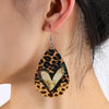 PU Leather Leopard Teardrop Earrings Earrings - Tophatter Daily Deals