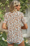 Floral V-Neck Short Sleeve T-Shirt Women's T-Shirts - Tophatter Daily Deals