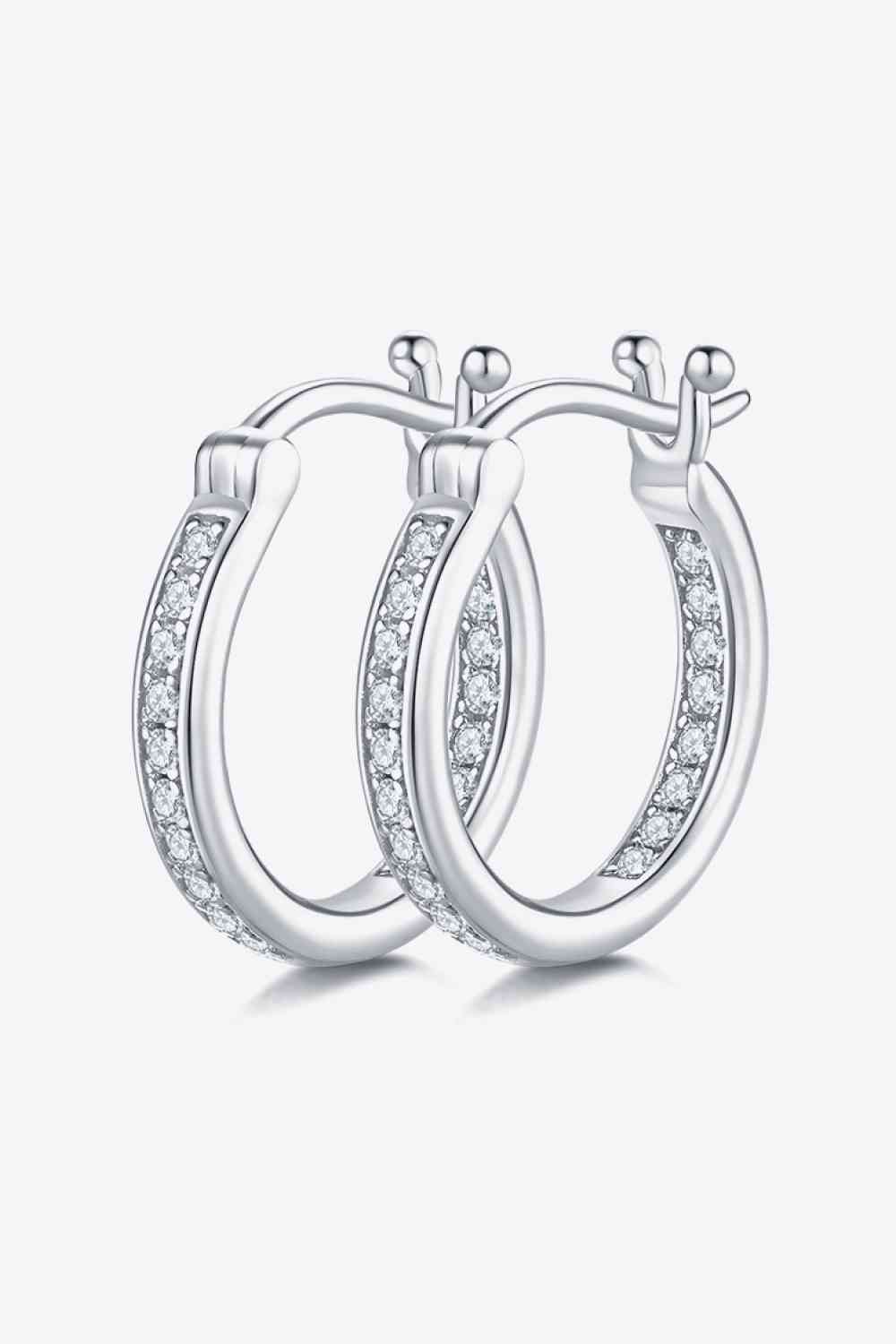 Adored Moissanite 925 Sterling Silver Earrings Silver One Size Moissanite - Tophatter Daily Deals