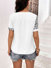 Leopard Round Neck Short Sleeve Tee Women's T-Shirts - Tophatter Daily Deals