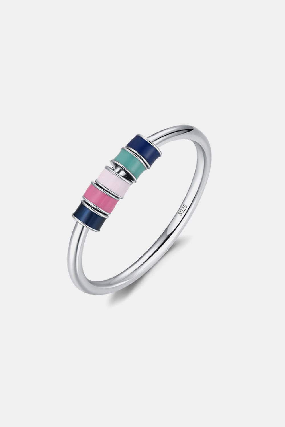 925 Sterling Silver Five Hoops Ring Multicolor Rings - Tophatter Daily Deals