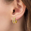 Moissanite 925 Sterling Silver C-Hoop Earrings Gold One Size Moissanite - Tophatter Daily Deals