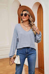 V-Neck Long Sleeve Top Blouses - Tophatter Daily Deals