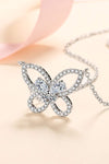 Moissanite Butterfly Pendant Necklace Moissanite - Tophatter Daily Deals