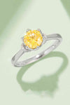 1 Carat Moissanite Contrast 925 Sterling Silver Ring Mustard Moissanite - Tophatter Daily Deals