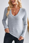 V-Neck Long Sleeve T-Shirt Women's T-Shirts - Tophatter Daily Deals