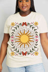 Simply Love Full Size Sun Graphic Cotton Tee Ivory Women's T-Shirts - Tophatter Daily Deals