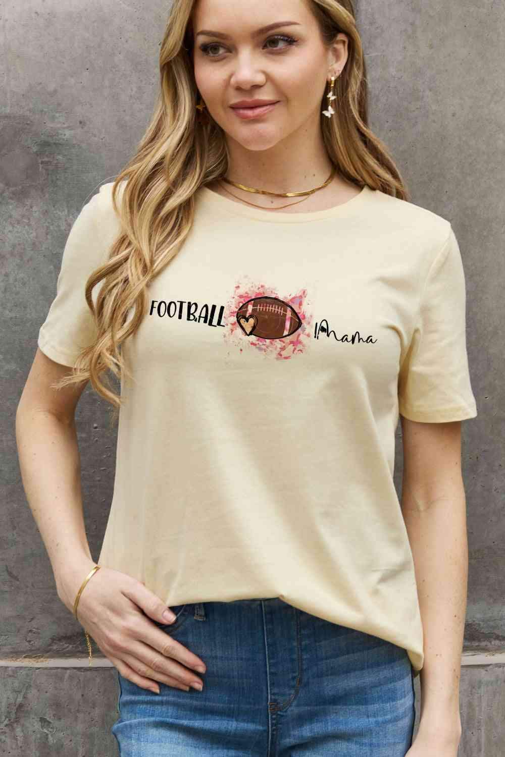 Simply Love Full Size FOOTBALL MAMA Graphic Cotton Tee Women's T-Shirts - Tophatter Daily Deals