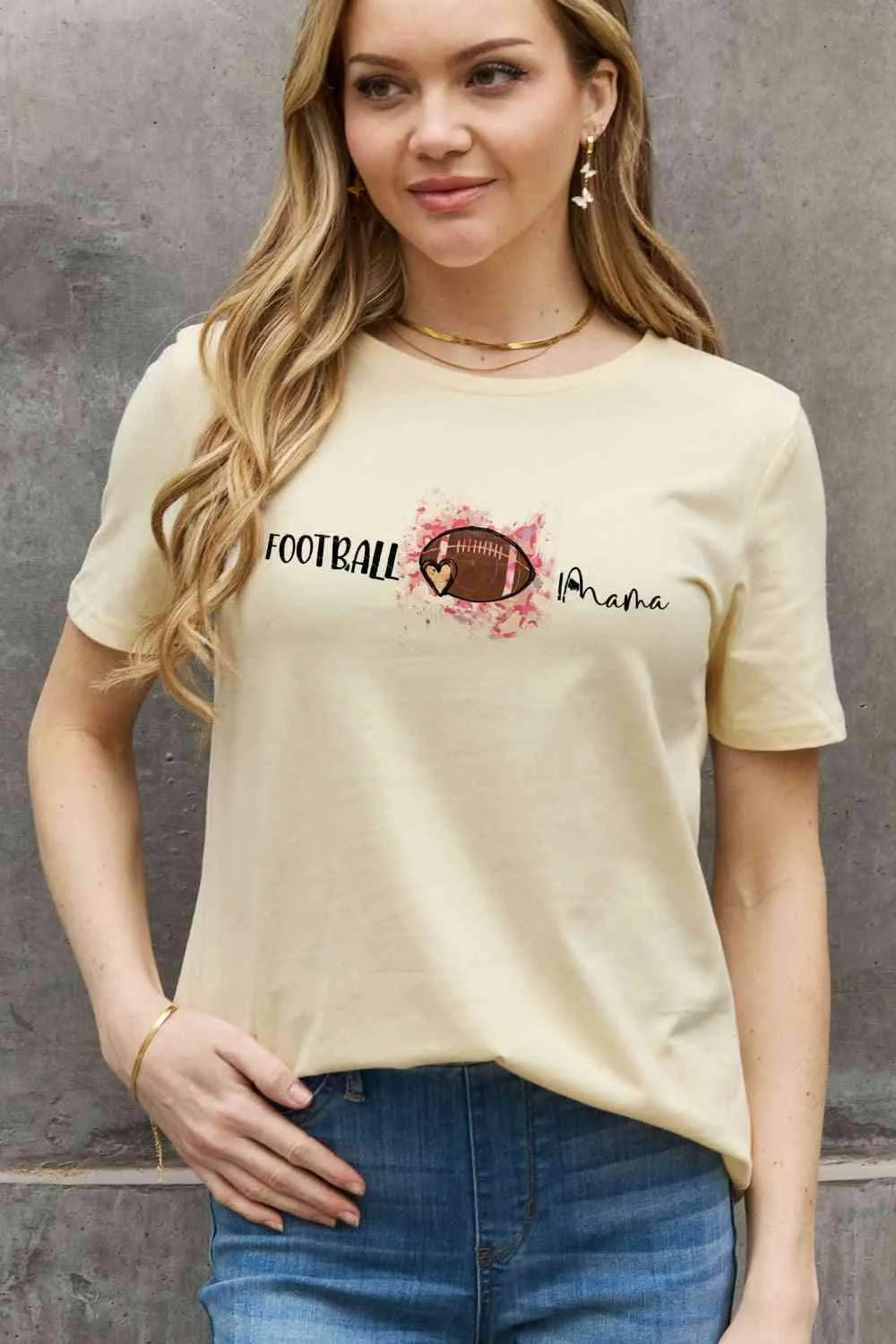 Simply Love Full Size FOOTBALL MAMA Graphic Cotton Tee Women's T-Shirts - Tophatter Daily Deals