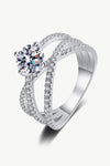 1 Carat Moissanite Crisscross Ring Moissanite - Tophatter Daily Deals