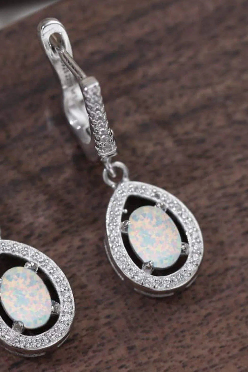 Opal Pear Shaped Drop Earrings Opal - Tophatter Daily Deals