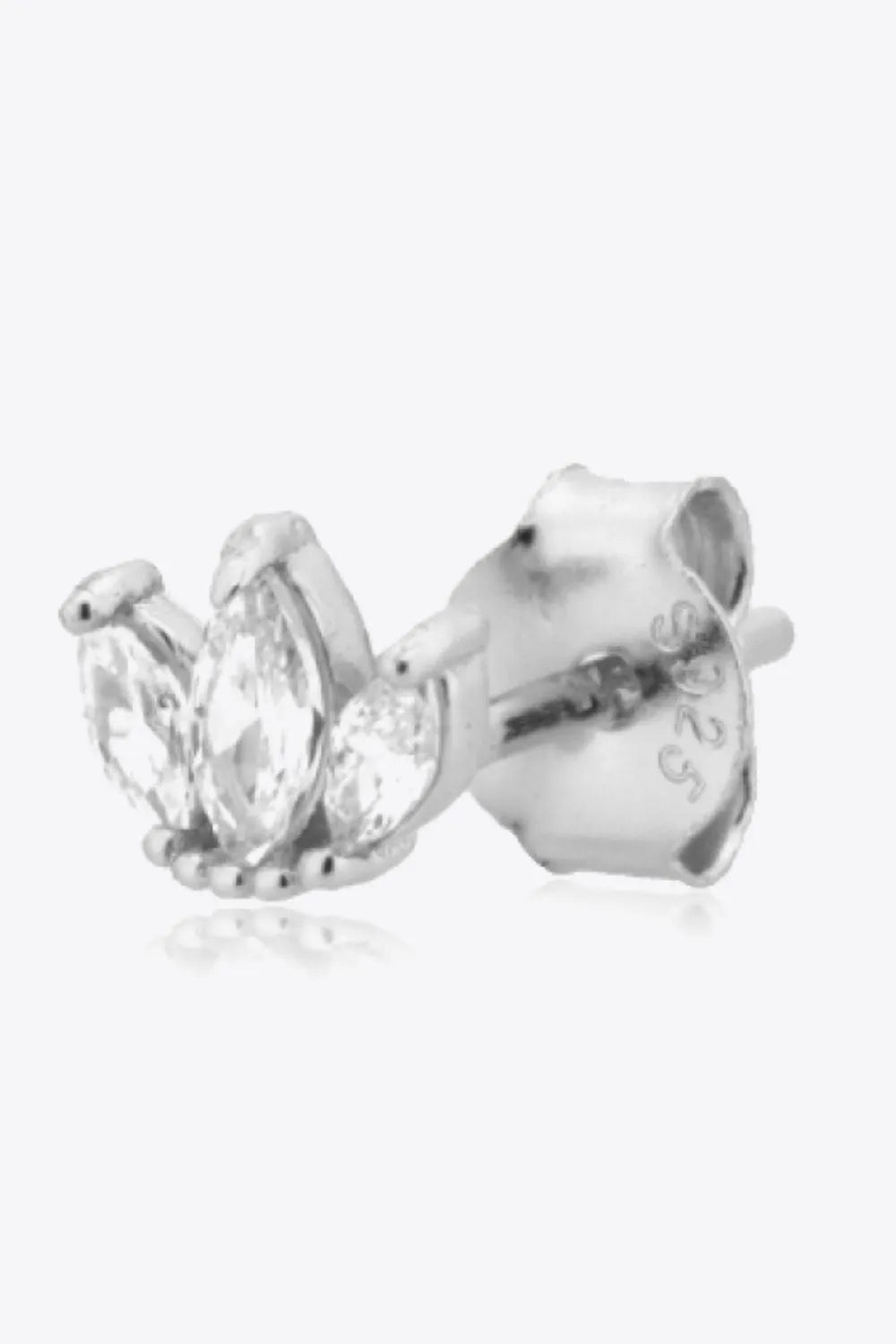 925 Sterling Silver Zircon Decor Stud Earrings Earrings - Tophatter Daily Deals