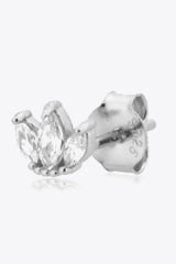925 Sterling Silver Zircon Decor Stud Earrings Earrings - Tophatter Daily Deals