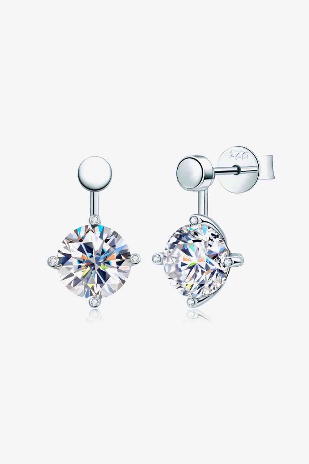 Adored 4 Carat Moissanite Drop Earrings Silver One Size Moissanite - Tophatter Daily Deals