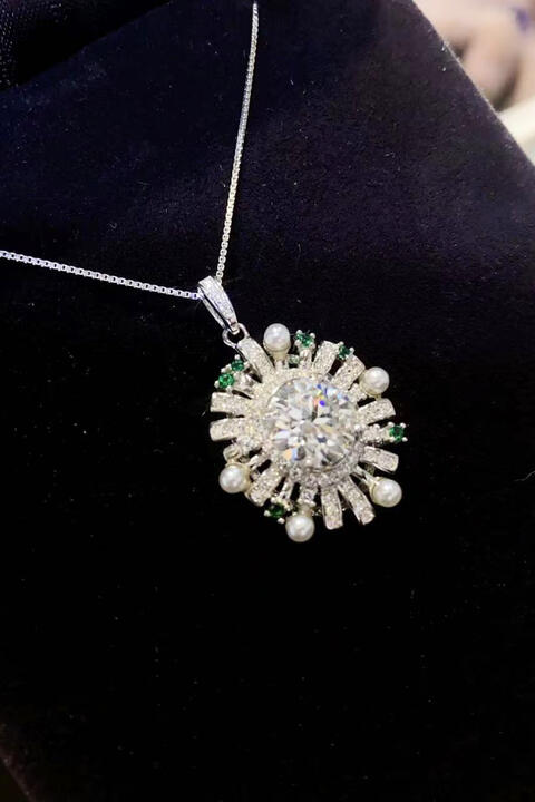 2 Carat Moissanite 925 Sterling Silver Necklace Moissanite - Tophatter Daily Deals