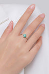 925 Sterling Silver Square Shape Tourmaline Ring Rings - Tophatter Daily Deals