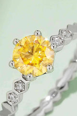 1 Carat Moissanite 6-Prong 925 Sterling Silver Ring Moissanite - Tophatter Daily Deals