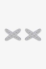925 Sterling Silver X-Shape Moissanite Earrings Moissanite - Tophatter Daily Deals
