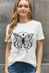 Simply Love Simply Love Full Size Butterfly Graphic Cotton Tee Bleach Women's T-Shirts - Tophatter Daily Deals