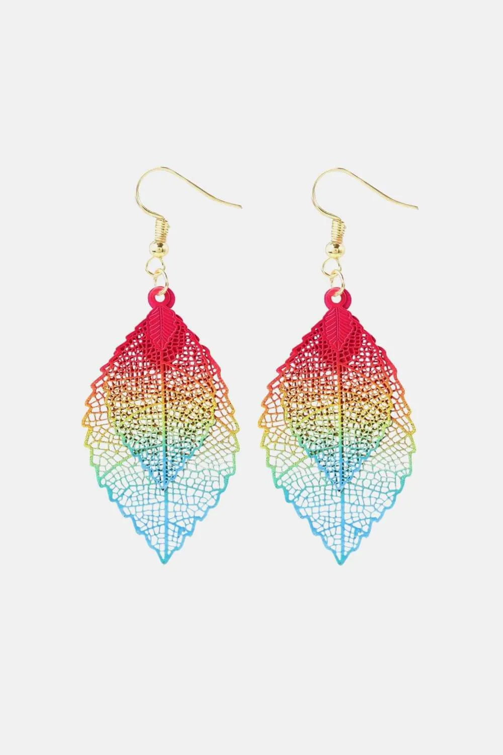 Leaf Shape Dangle Earrings Multicolor One Size Earrings - Tophatter Daily Deals