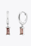 Zircon Huggie Drop Earrings Silver Brown One Size Earrings - Tophatter Daily Deals