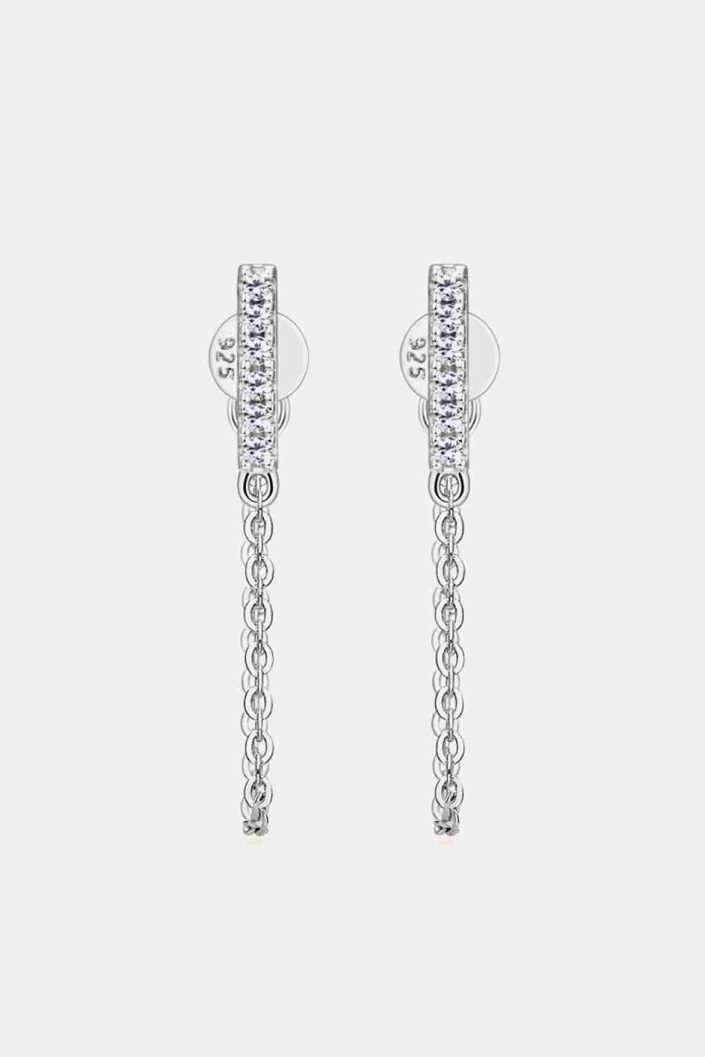 Moissanite 925 Sterling Silver Connected Earrings Moissanite - Tophatter Daily Deals