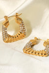 18K Gold Plated Inlaid Cubic Zirconia Earrings Earrings - Tophatter Daily Deals