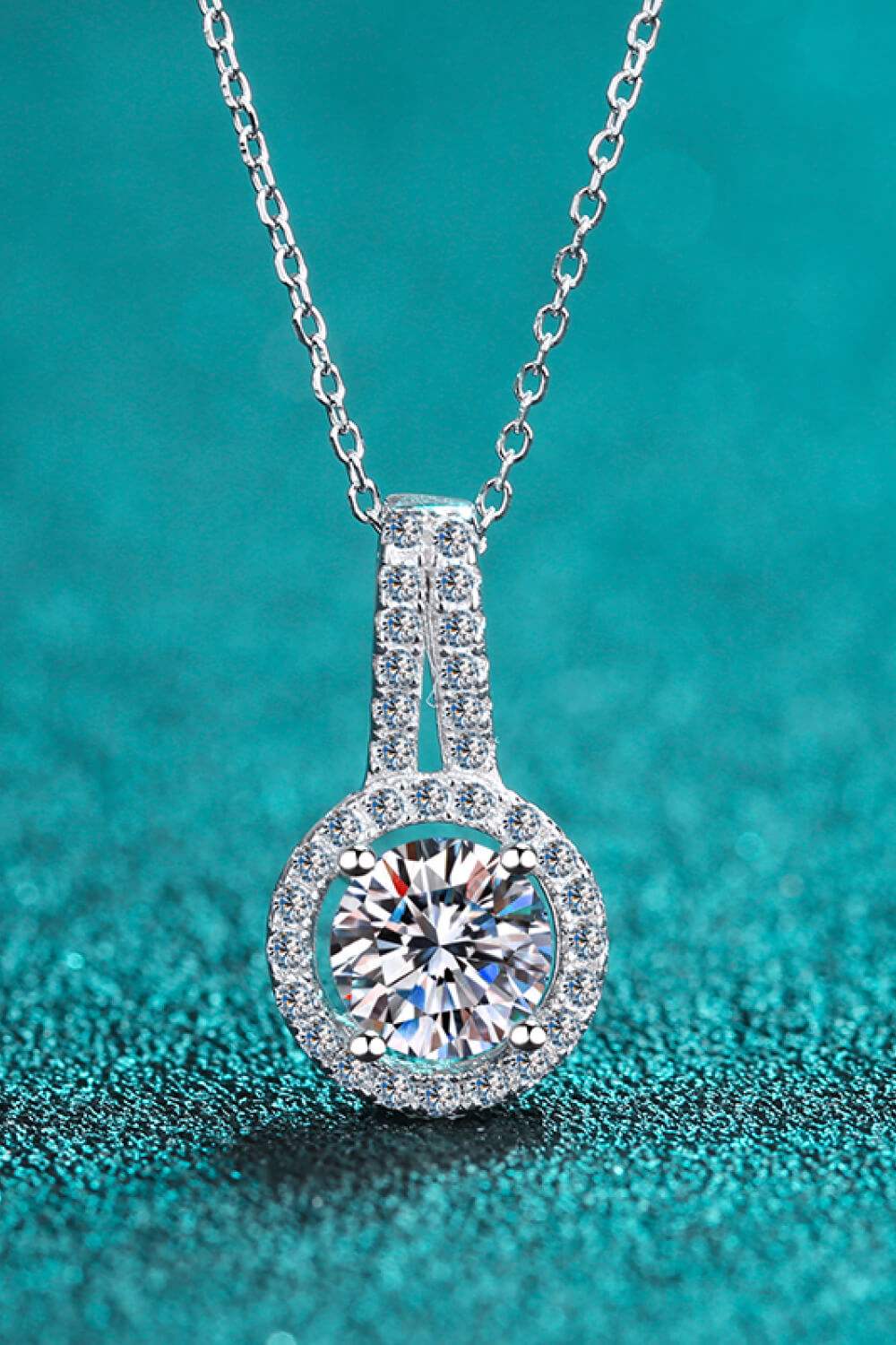 Build You Up Moissanite Round Pendant Chain Necklace Moissanite - Tophatter Daily Deals