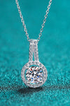 Build You Up Moissanite Round Pendant Chain Necklace Moissanite - Tophatter Daily Deals